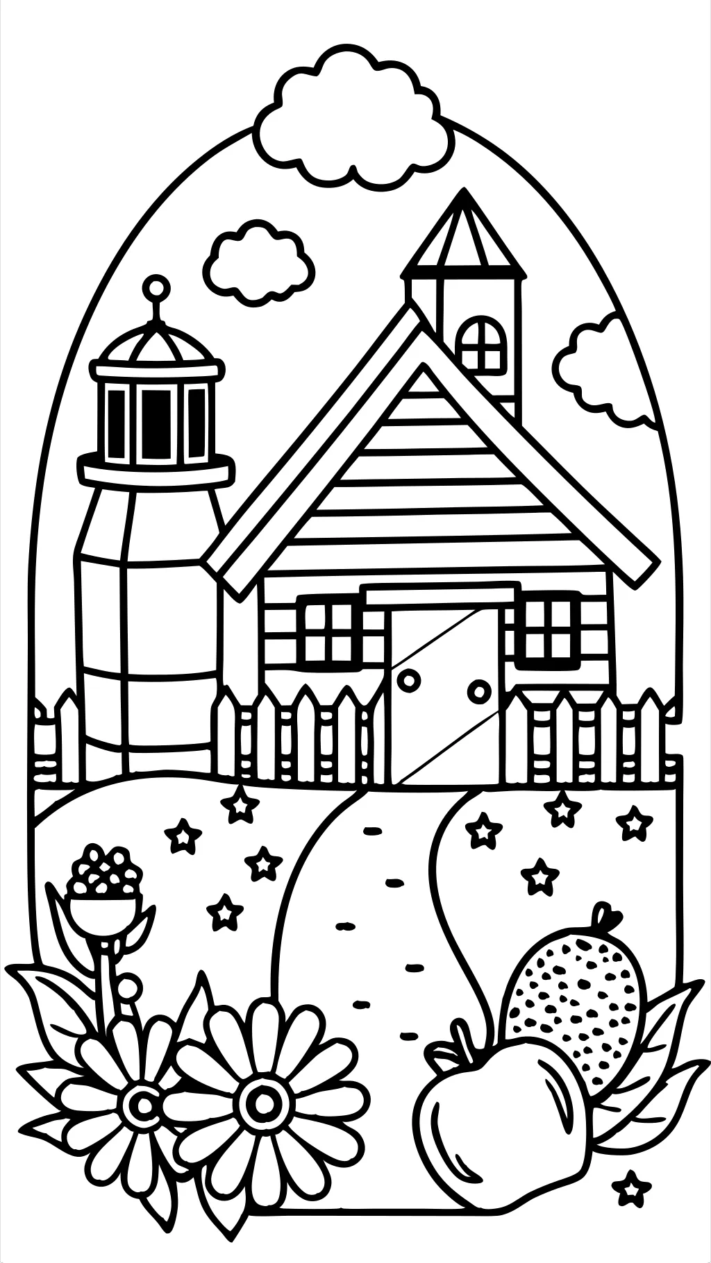 farmhouse coloring pages